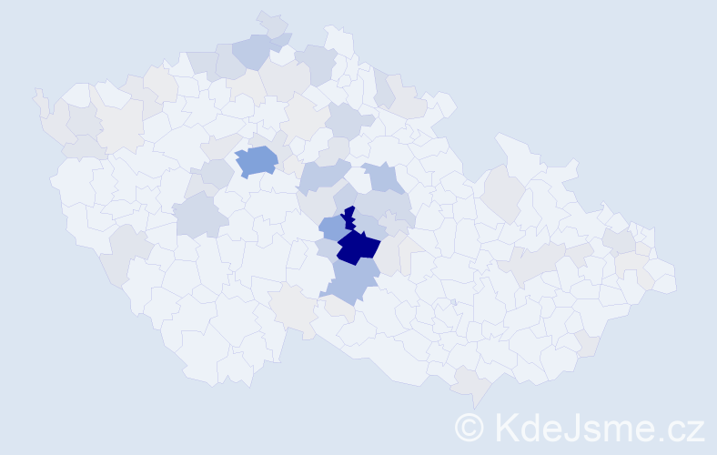 Příjmení: 'Zadinová', počet výskytů 338 v celé ČR