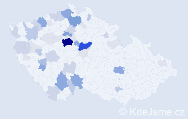 Příjmení: 'Cikán', počet výskytů 164 v celé ČR