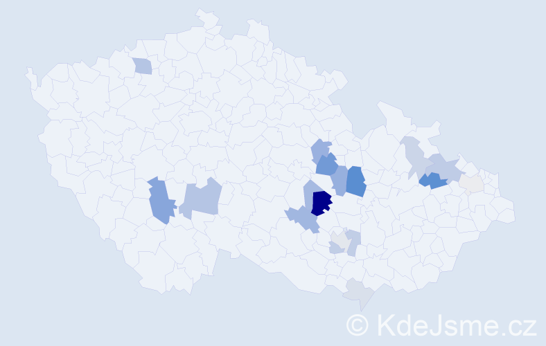 Příjmení: 'Padrtková', počet výskytů 43 v celé ČR