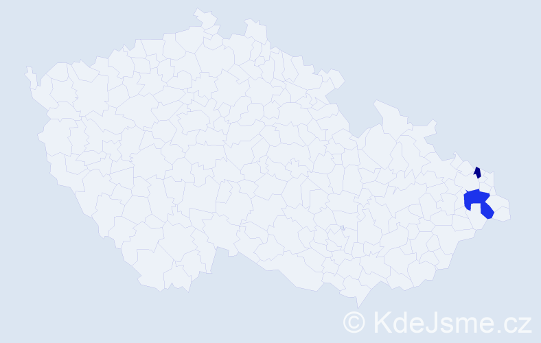 Příjmení: 'Klecká', počet výskytů 3 v celé ČR