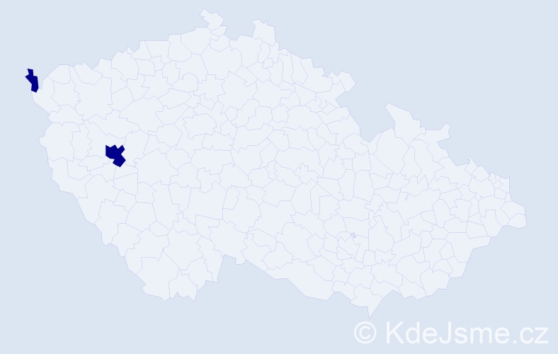 Příjmení: 'Kinče', počet výskytů 2 v celé ČR