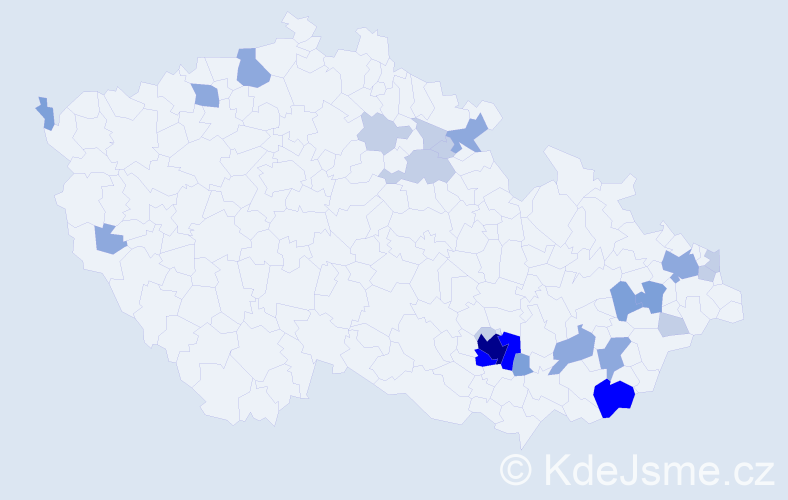 Příjmení: 'Babušíková', počet výskytů 61 v celé ČR