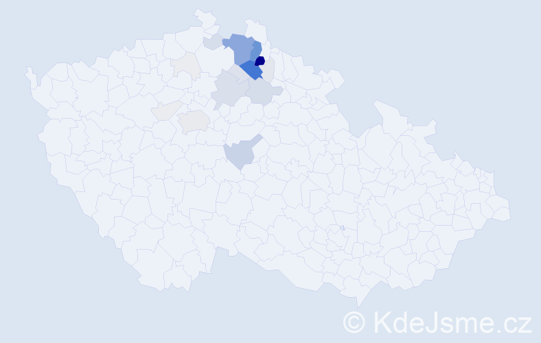 Příjmení: 'Vele', počet výskytů 142 v celé ČR