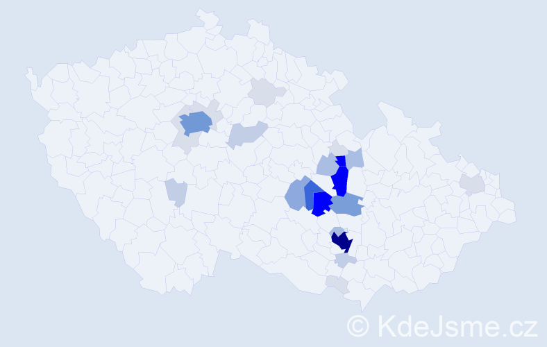 Příjmení: 'Čuhel', počet výskytů 121 v celé ČR