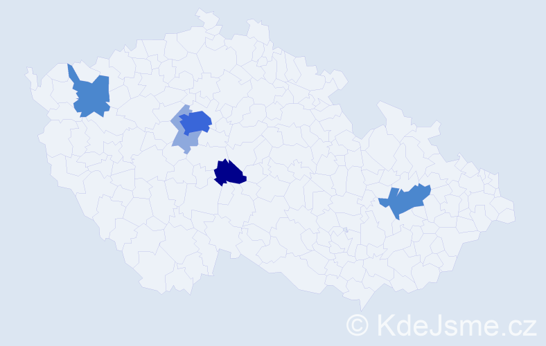Příjmení: 'Pajk', počet výskytů 18 v celé ČR
