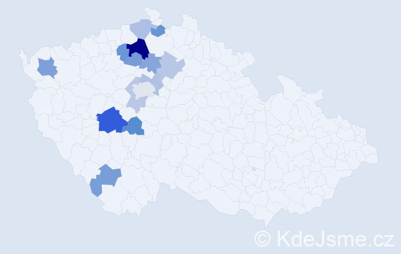 Příjmení: 'Weikert', počet výskytů 24 v celé ČR