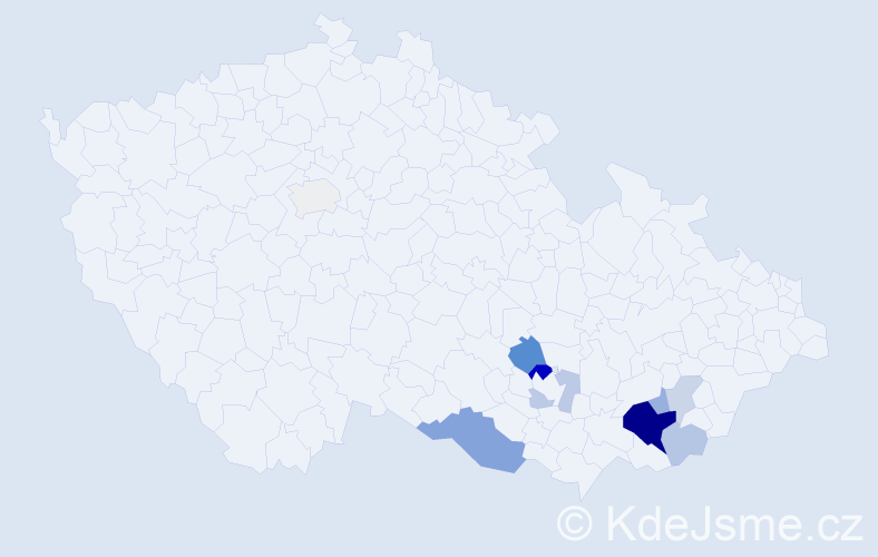 Příjmení: 'Lancouchová', počet výskytů 25 v celé ČR