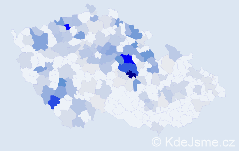 Příjmení: 'Pilná', počet výskytů 645 v celé ČR