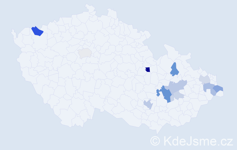 Příjmení: 'Balcaříková', počet výskytů 27 v celé ČR