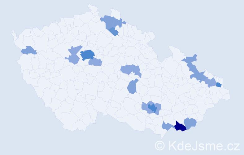 Příjmení: 'Kolníková', počet výskytů 49 v celé ČR