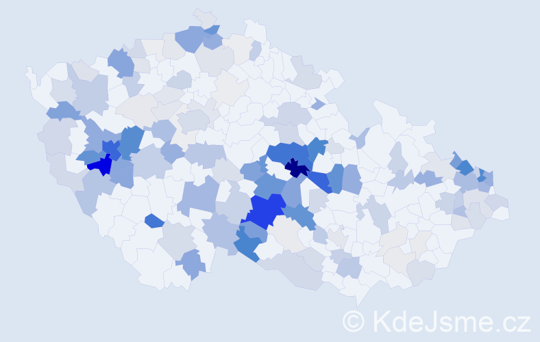 Příjmení: 'Pytlík', počet výskytů 606 v celé ČR