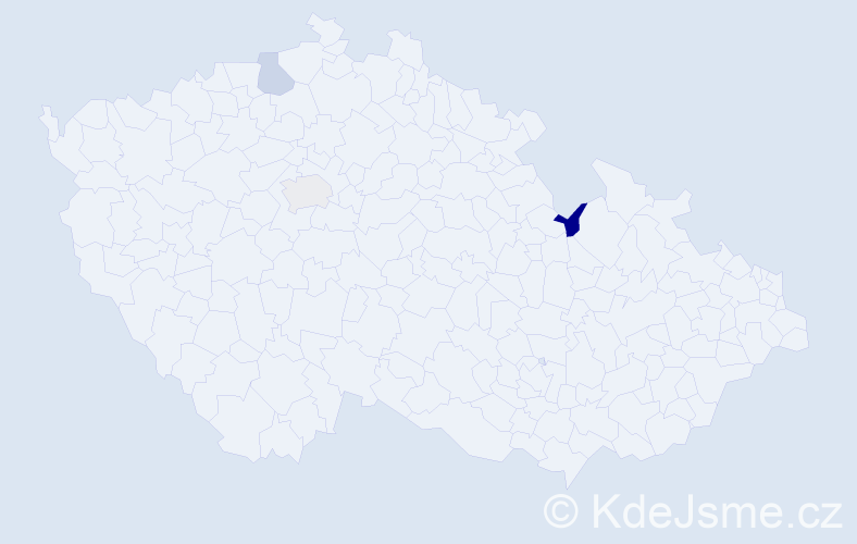 Příjmení: 'Korálková', počet výskytů 17 v celé ČR