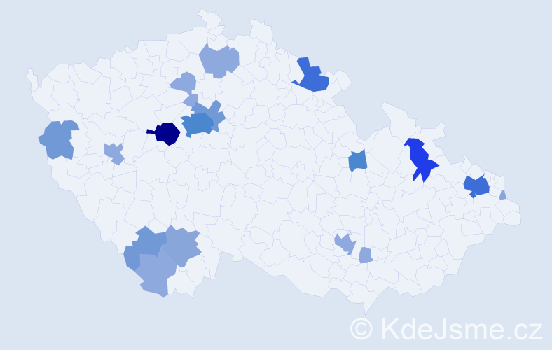 Příjmení: 'Foltín', počet výskytů 53 v celé ČR