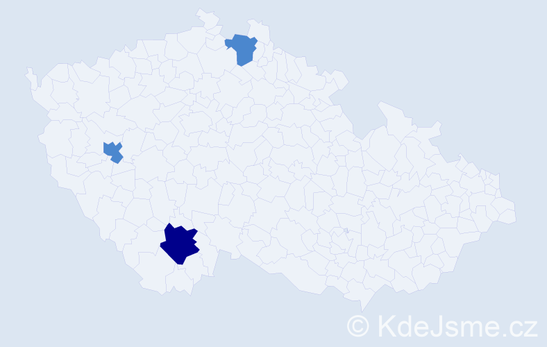Příjmení: 'Udud', počet výskytů 5 v celé ČR