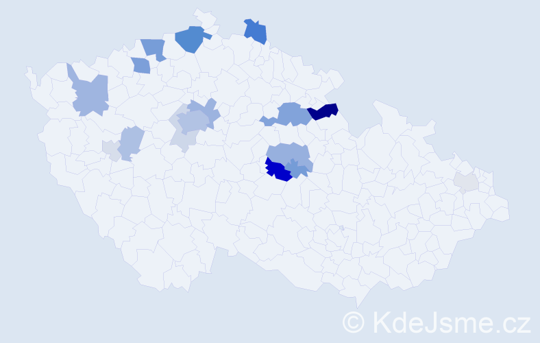 Příjmení: 'Jančárek', počet výskytů 48 v celé ČR