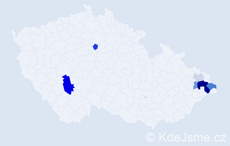 Příjmení: 'Holexa', počet výskytů 14 v celé ČR