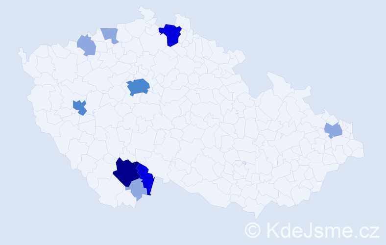 Příjmení: 'Kneysová', počet výskytů 29 v celé ČR