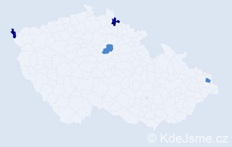 Příjmení: 'Bajcár', počet výskytů 8 v celé ČR