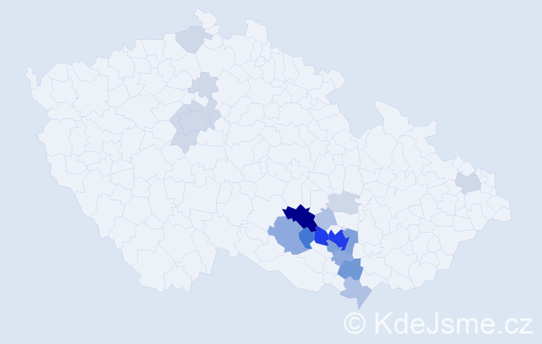 Příjmení: 'Brym', počet výskytů 69 v celé ČR
