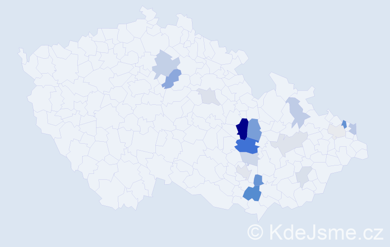 Příjmení: 'Újezdská', počet výskytů 40 v celé ČR