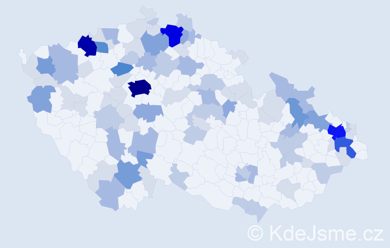 Příjmení: 'Virágová', počet výskytů 262 v celé ČR