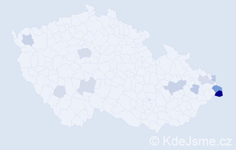 Příjmení: 'Bazgierová', počet výskytů 72 v celé ČR