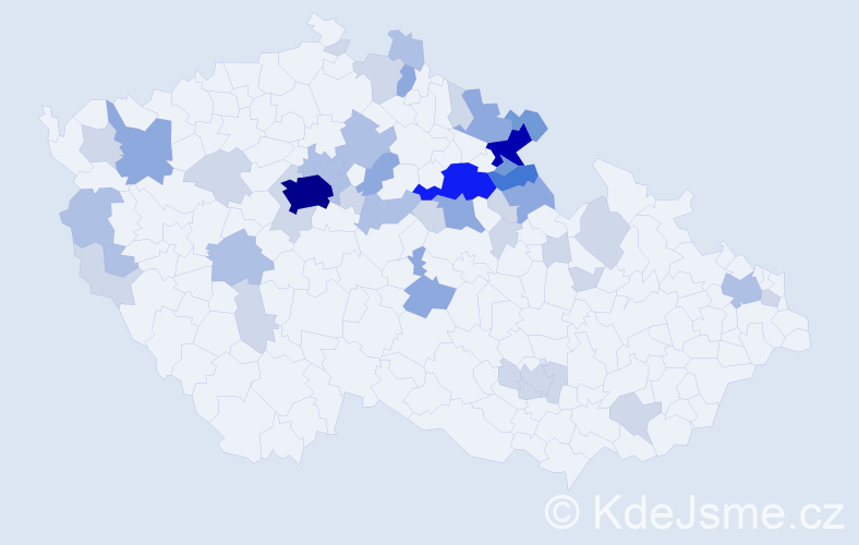 Příjmení: 'Hencl', počet výskytů 117 v celé ČR