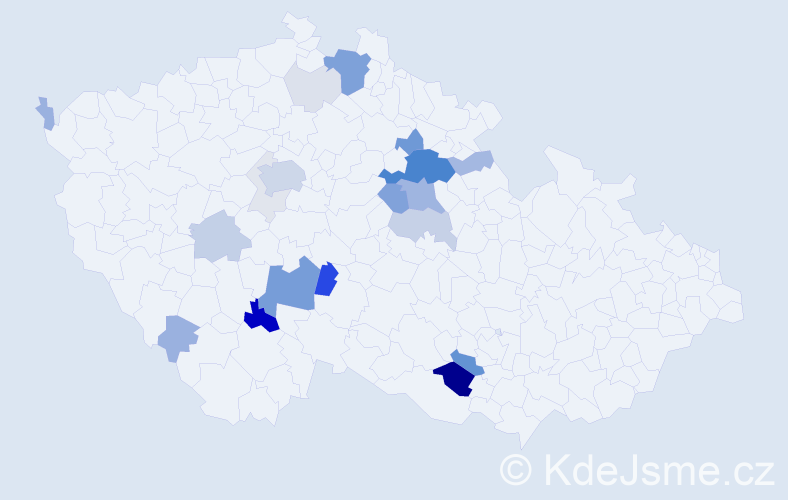 Příjmení: 'Nesvačil', počet výskytů 82 v celé ČR