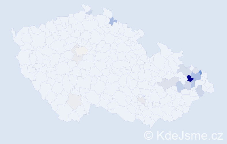Příjmení: 'Bajnar', počet výskytů 63 v celé ČR