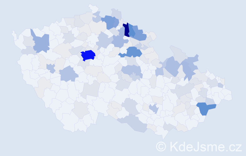 Příjmení: 'Holubec', počet výskytů 679 v celé ČR
