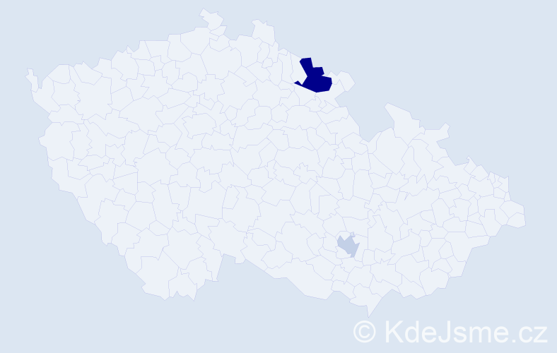 Příjmení: 'Kostadinovski', počet výskytů 4 v celé ČR