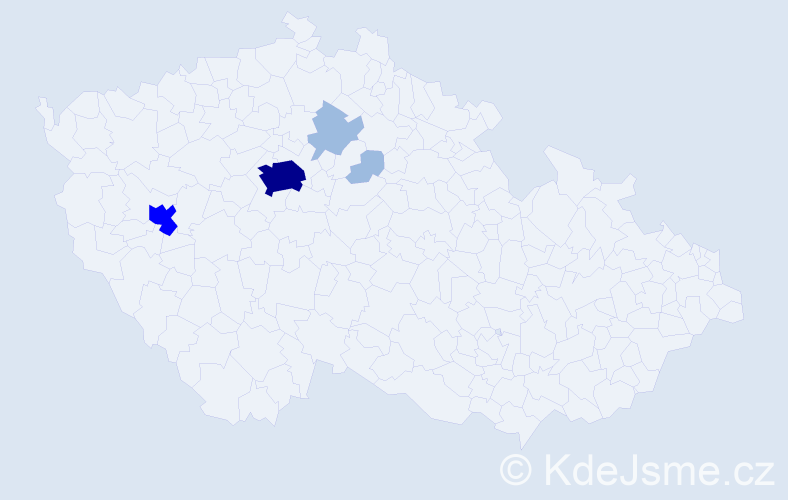 Příjmení: 'Gostev', počet výskytů 9 v celé ČR