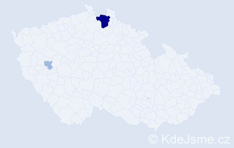 Příjmení: 'Klampárik', počet výskytů 5 v celé ČR