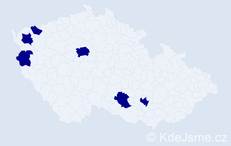 Příjmení: 'Zitzmann', počet výskytů 6 v celé ČR