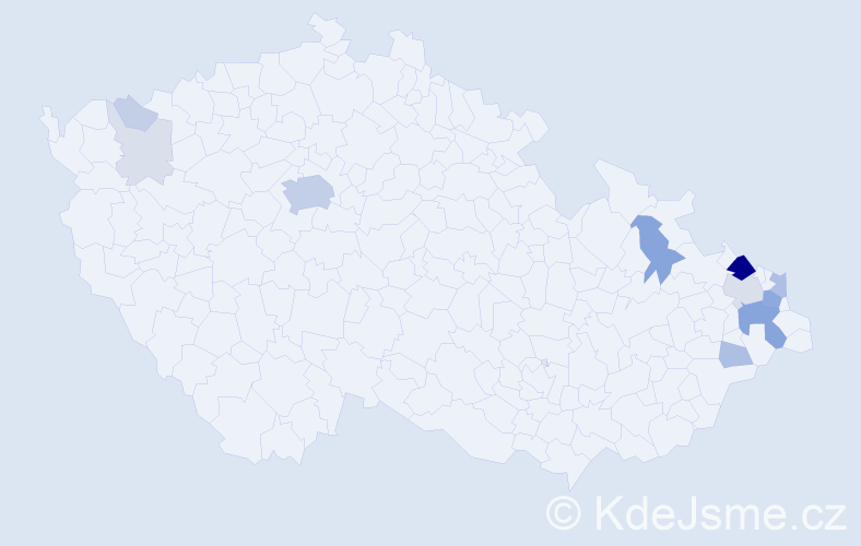 Příjmení: 'Čuraj', počet výskytů 48 v celé ČR