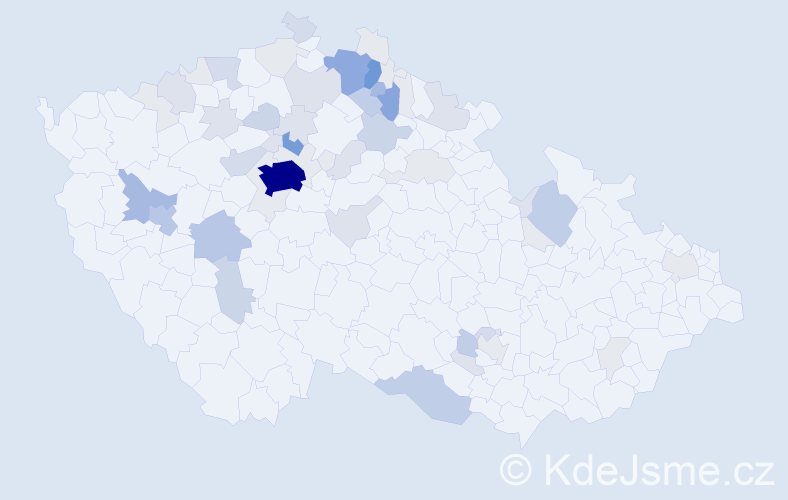 Příjmení: 'Hádek', počet výskytů 215 v celé ČR