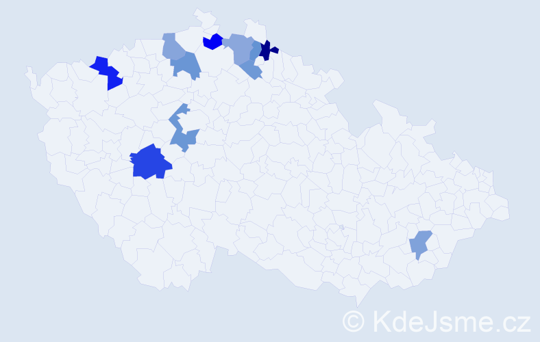 Příjmení: 'Gahlerová', počet výskytů 25 v celé ČR