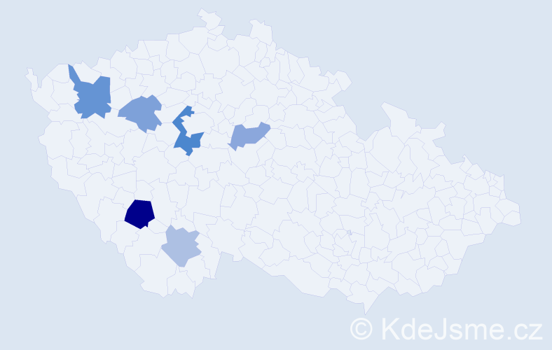 Příjmení: 'Dlohoš', počet výskytů 11 v celé ČR