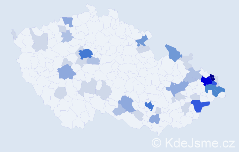 Příjmení: 'Pastucha', počet výskytů 144 v celé ČR