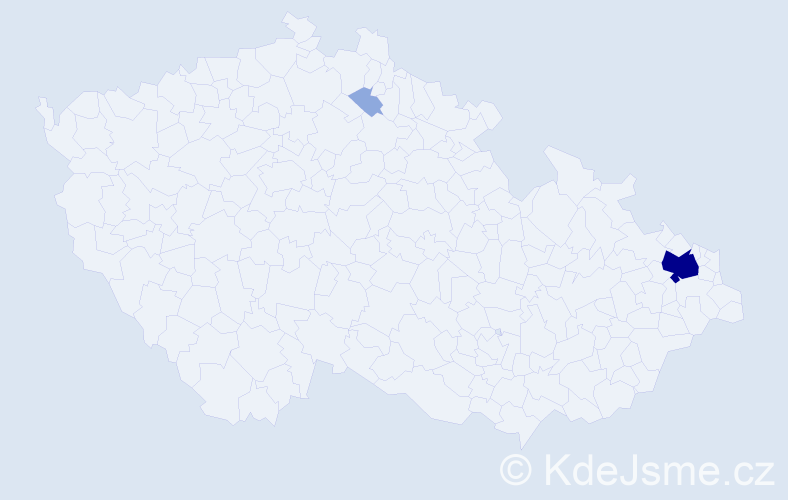 Příjmení: 'Rezgui', počet výskytů 6 v celé ČR