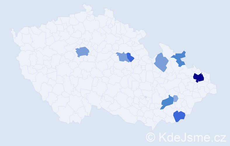 Příjmení: 'Adami', počet výskytů 28 v celé ČR