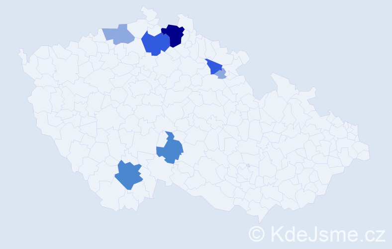 Příjmení: 'Toločková', počet výskytů 18 v celé ČR