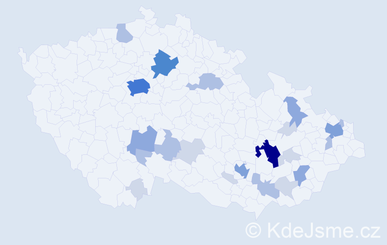 Příjmení: 'Mazouchová', počet výskytů 69 v celé ČR