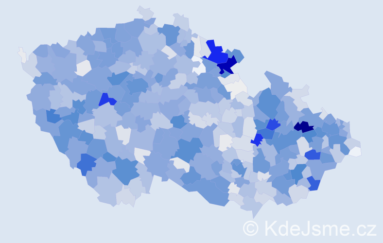 Příjmení: 'Vlček', počet výskytů 6894 v celé ČR