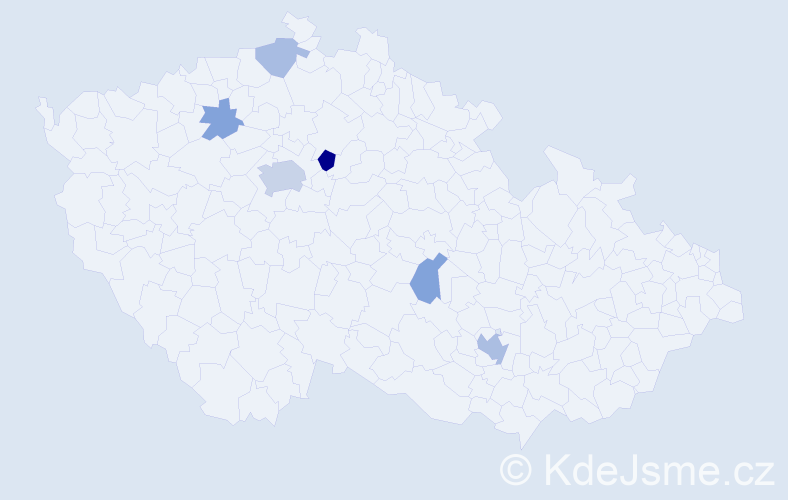 Příjmení: 'Kempe', počet výskytů 13 v celé ČR