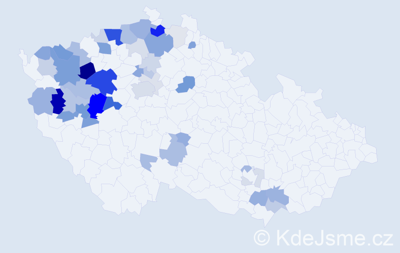 Příjmení: 'Šrédl', počet výskytů 152 v celé ČR