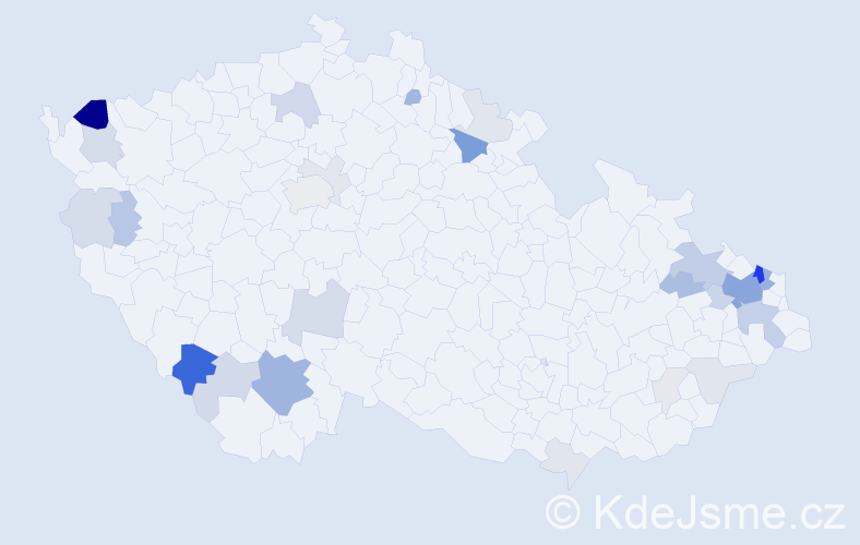 Příjmení: 'Kursová', počet výskytů 90 v celé ČR