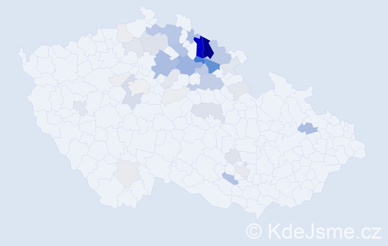 Příjmení: 'Zaplatílek', počet výskytů 169 v celé ČR