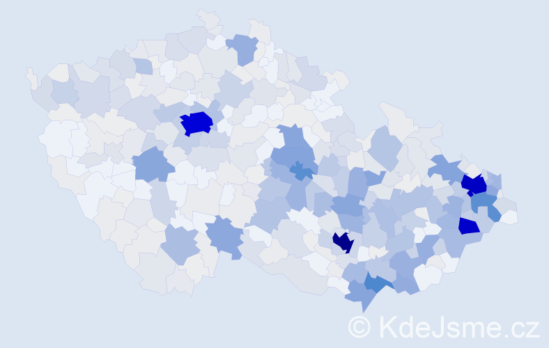 Příjmení: 'Vašek', počet výskytů 2172 v celé ČR