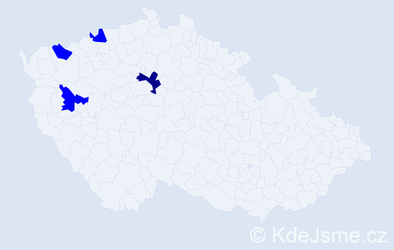 Příjmení: 'Panczyniaková', počet výskytů 5 v celé ČR